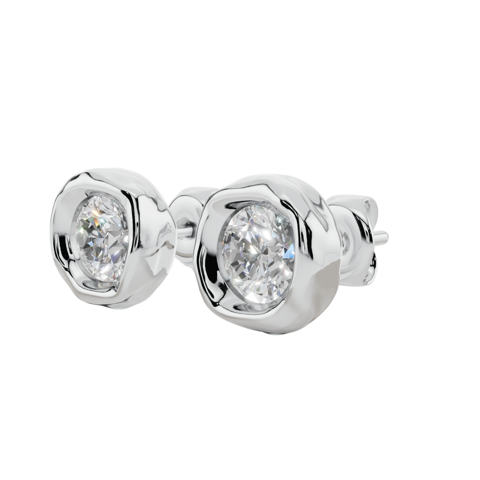 Classic Round Solitaire Fluide Earrings | Velmé