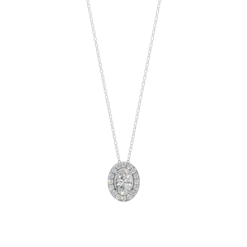 Halo Oval Pendant Necklace  | Velmé