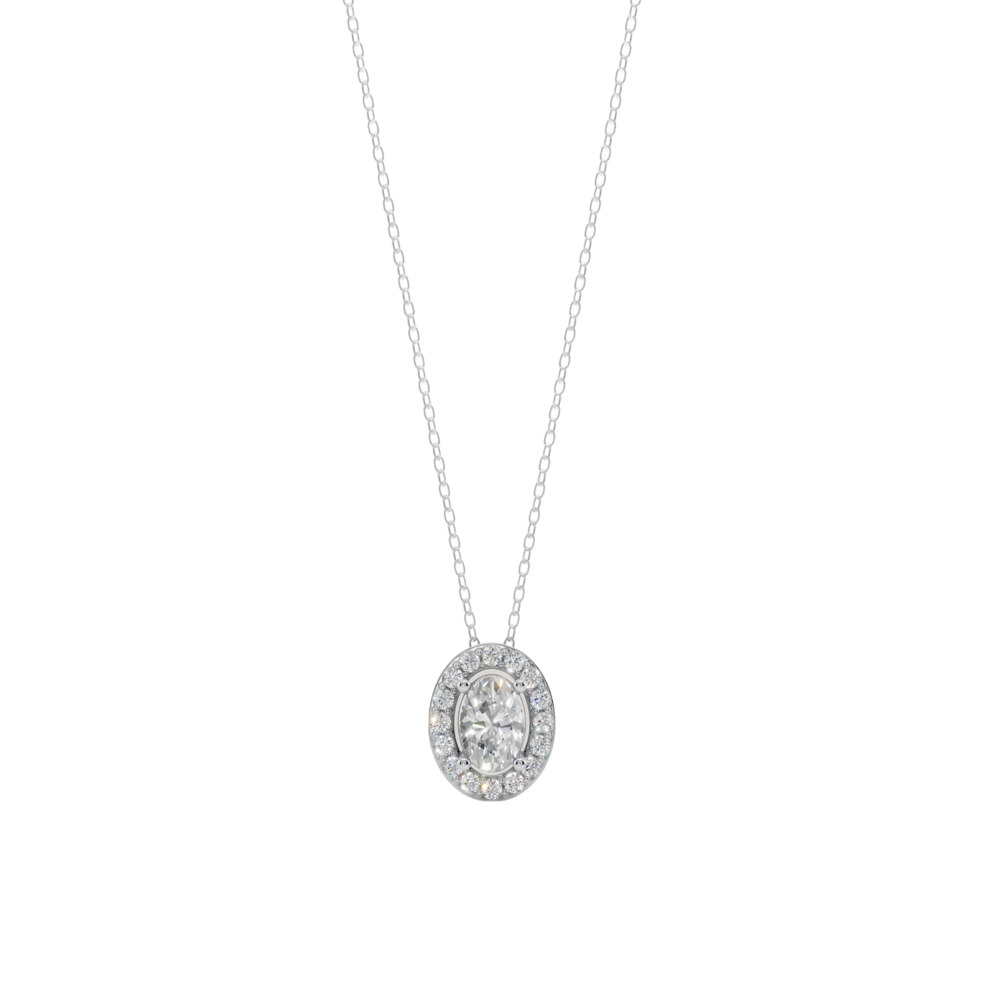 Halo Oval Pendant Necklace  | Velmé