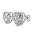 Classic Halo Solitaire Heart Earrings | Velmé