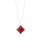 Red Princess Solitaire 925 Silver Necklace | Velmé