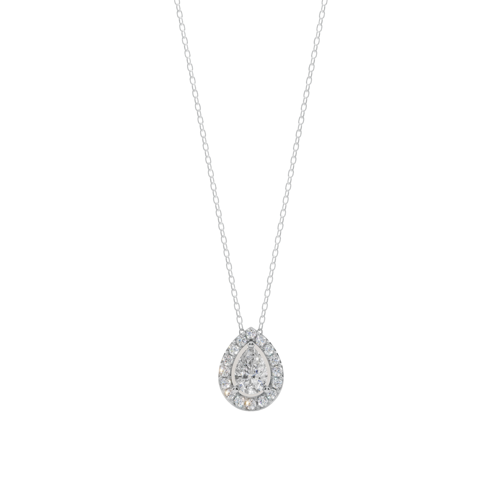 Halo Pear Pendant Necklace| Velmé