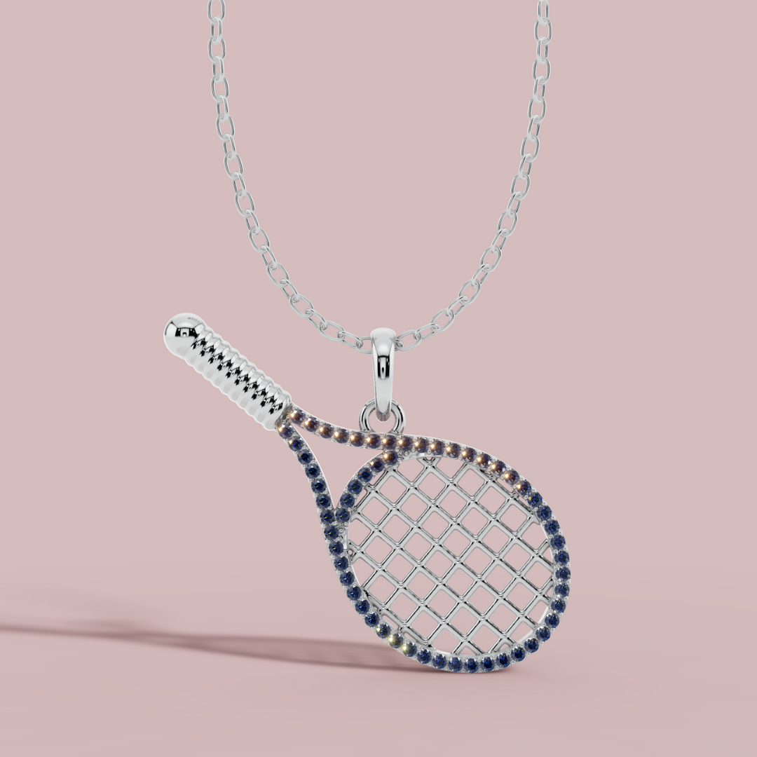 Winning Stroke Blue 925 Pure Silver Necklace My Store