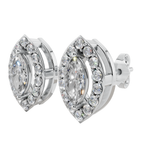 Classic Halo Solitaire Marquise Earrings | Velmé