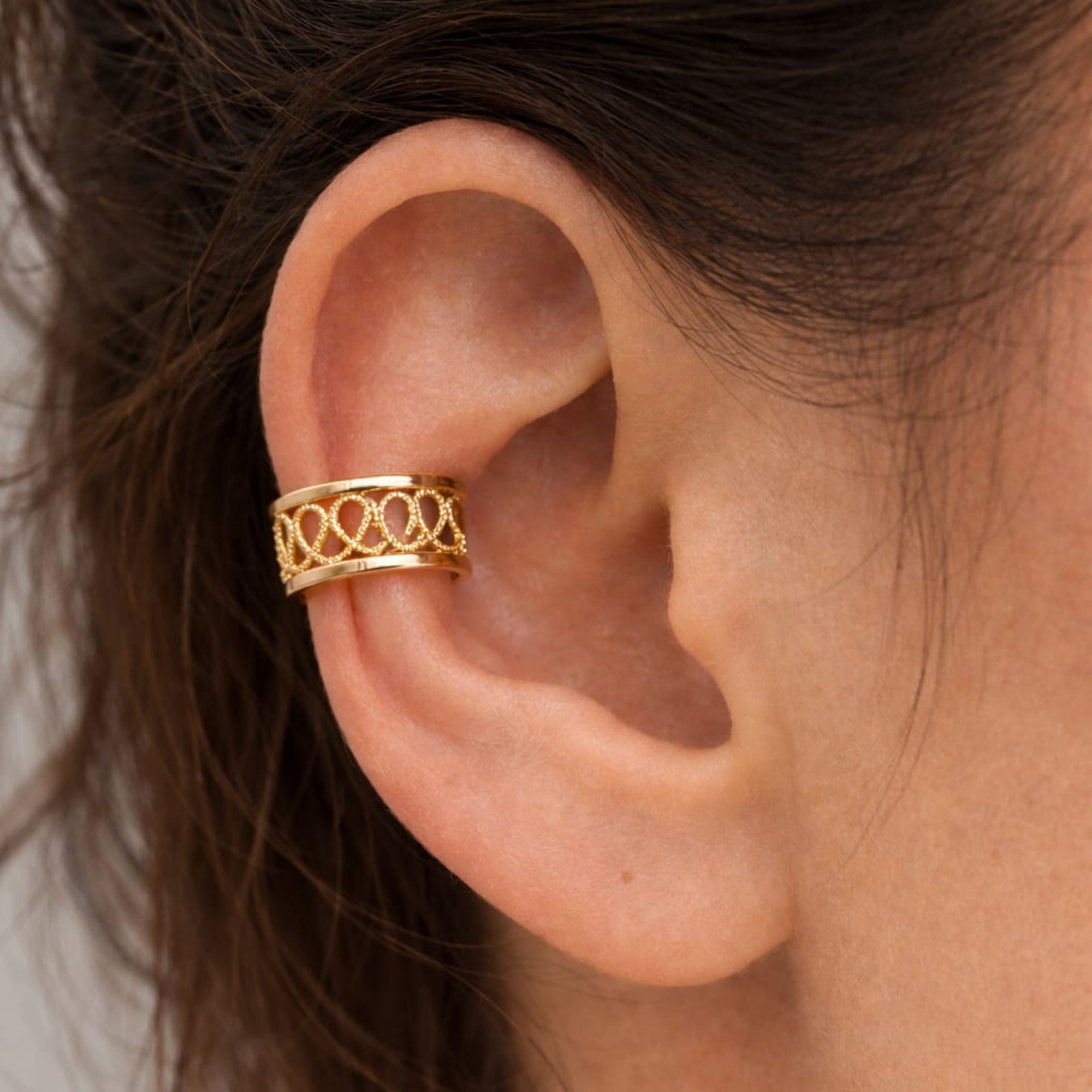 Intricate Beaded Filigree 925 Silver Earcuff | Velmé