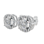Classic Halo Solitaire Cushion Earrings | Velmé