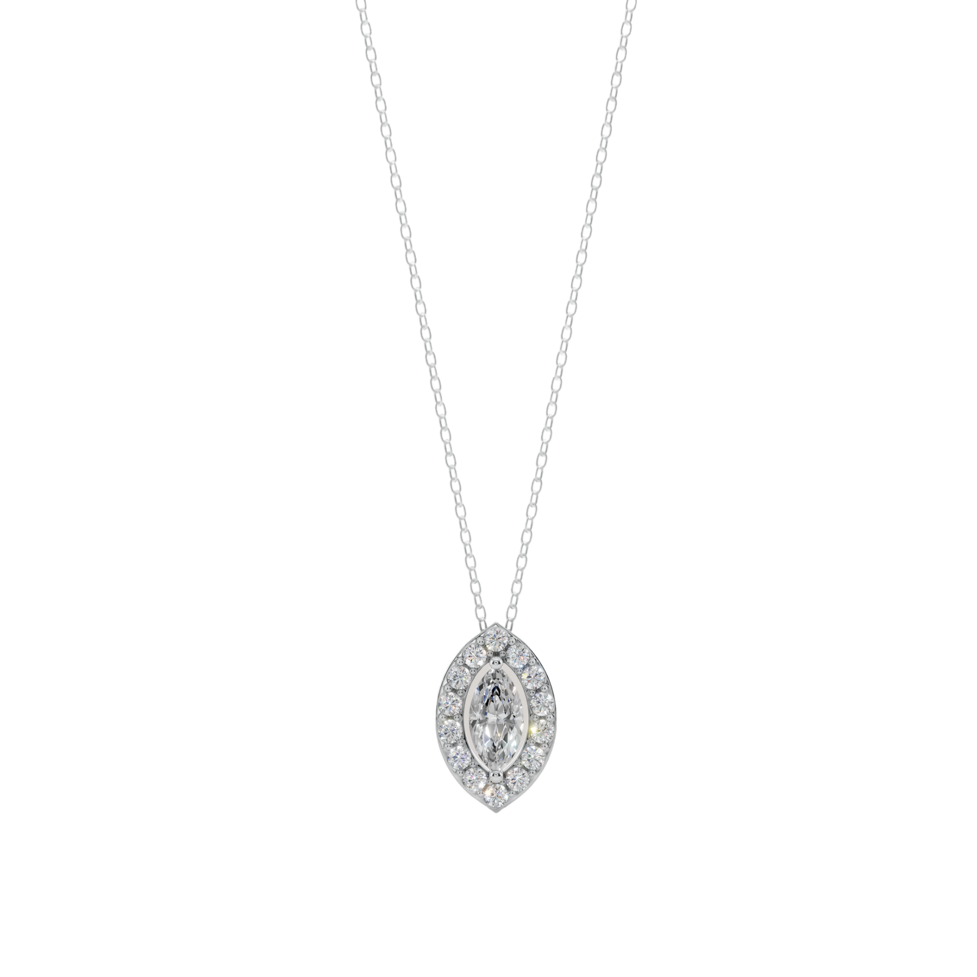 Halo Marquise Pendant Necklace | Velmé