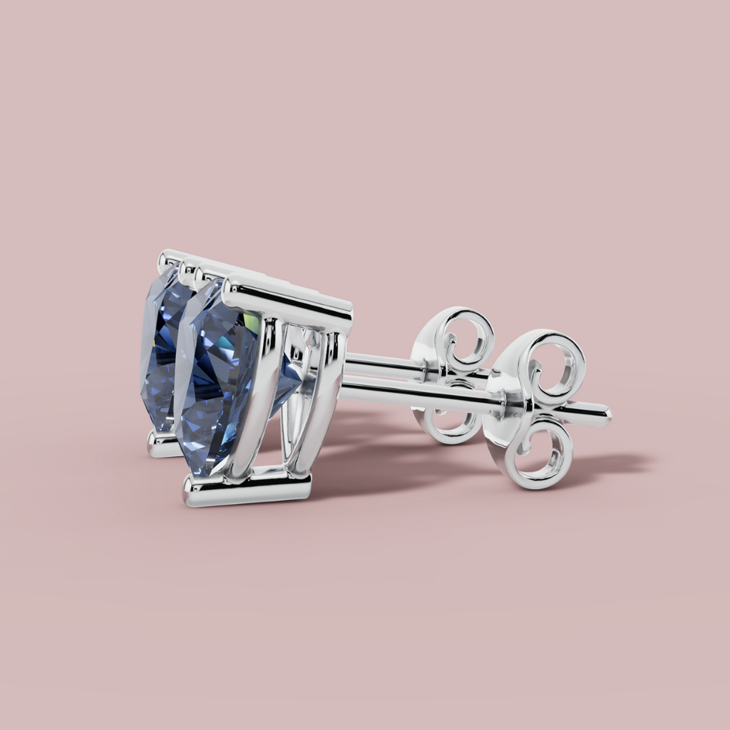 Azure Heart 925 Pure Silver Stud Earrings My Store