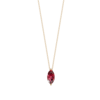 Red Marquise Solitaire 925 Silver Necklace | Velmé