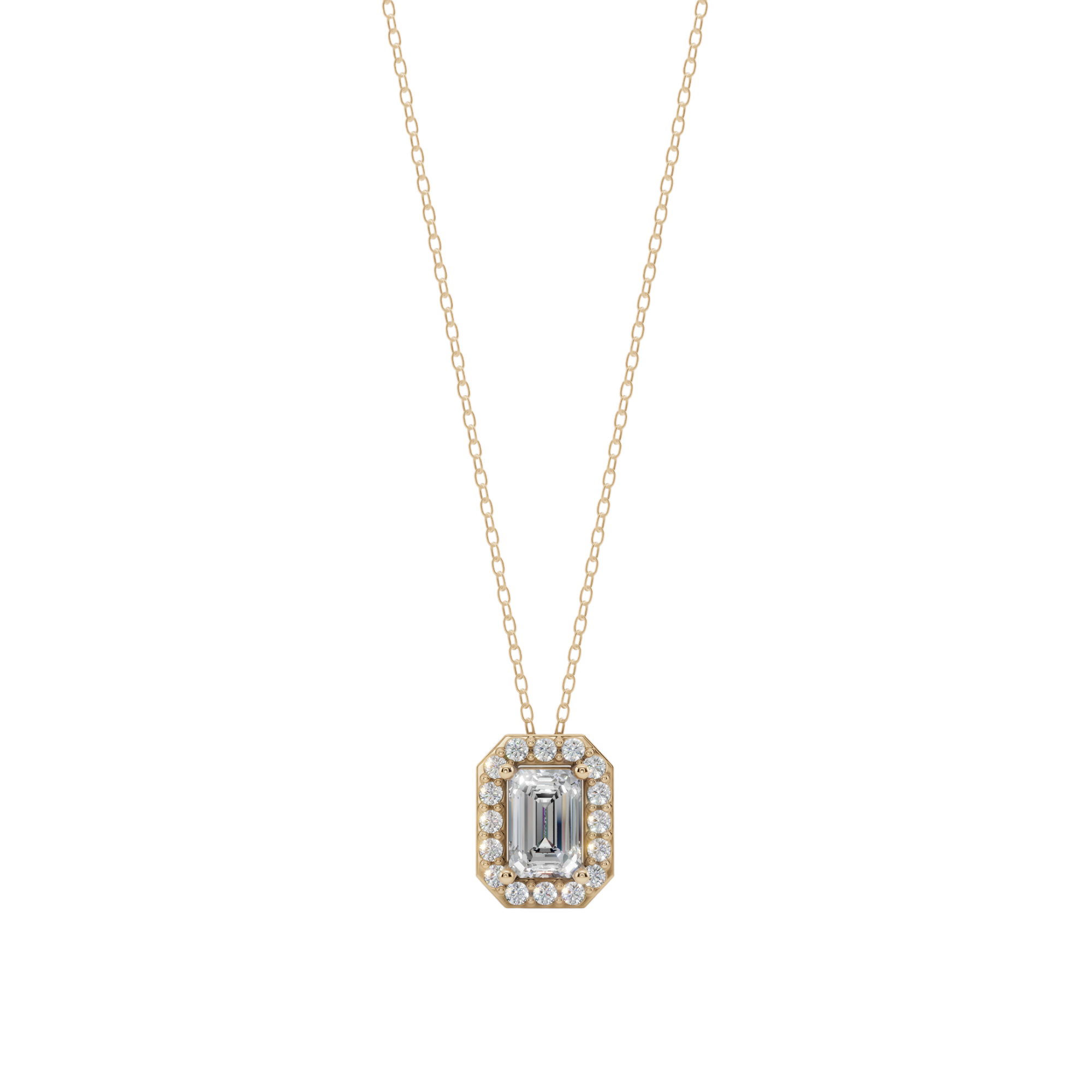 Halo Emerald Pendant Necklace | Velmé