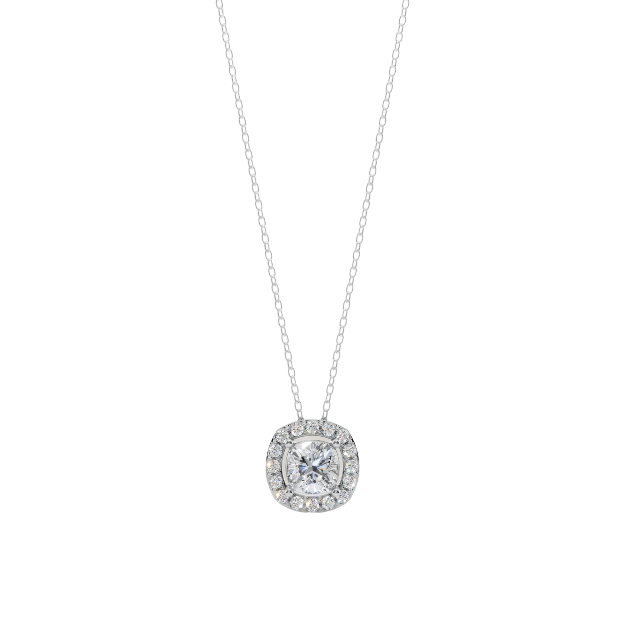 Halo Cushion Pendant Necklace| Velmé