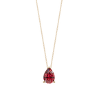 Red Pear Solitaire 925 Silver Necklace | Velmé