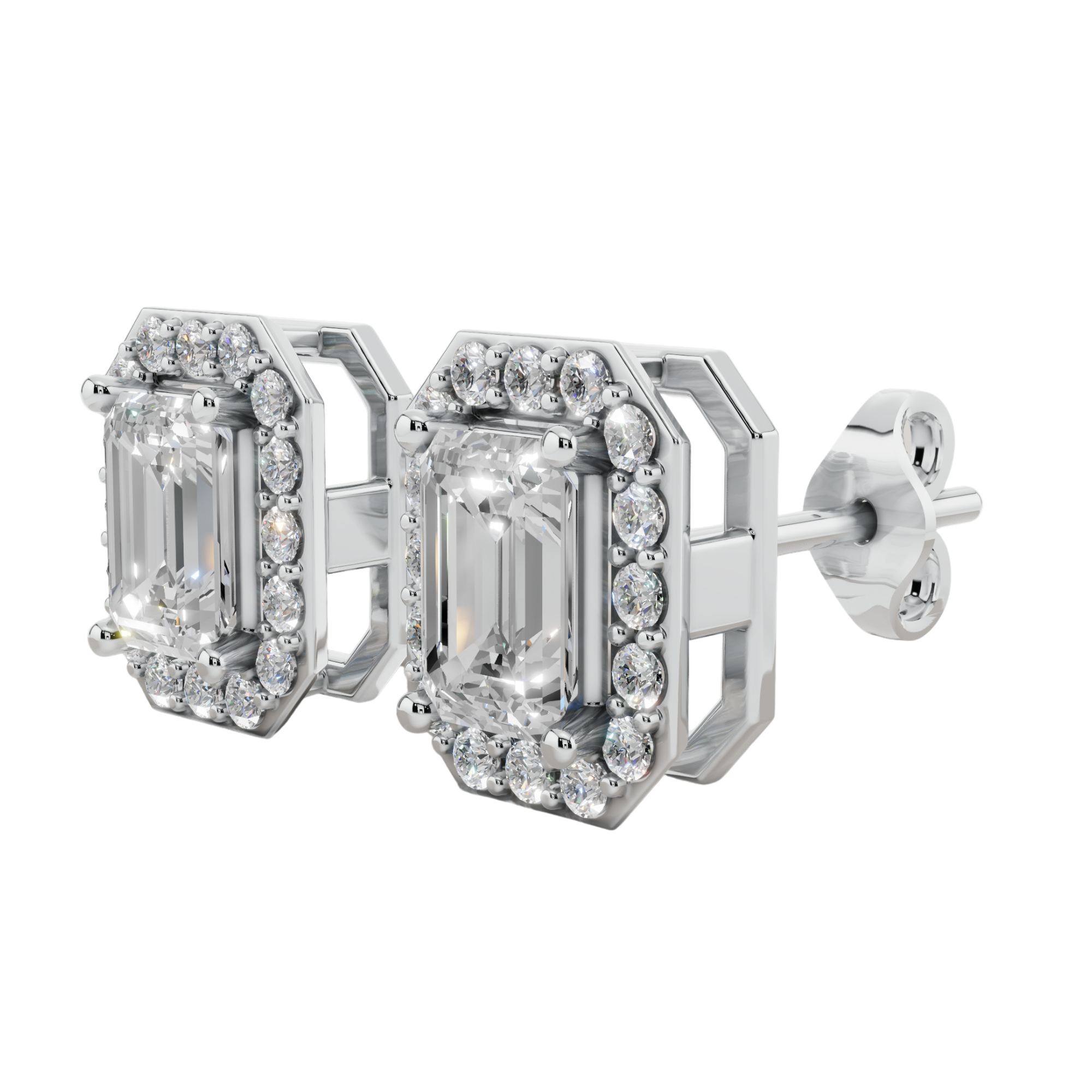 Classic Halo Solitaire Emerald Earrings | Velmé