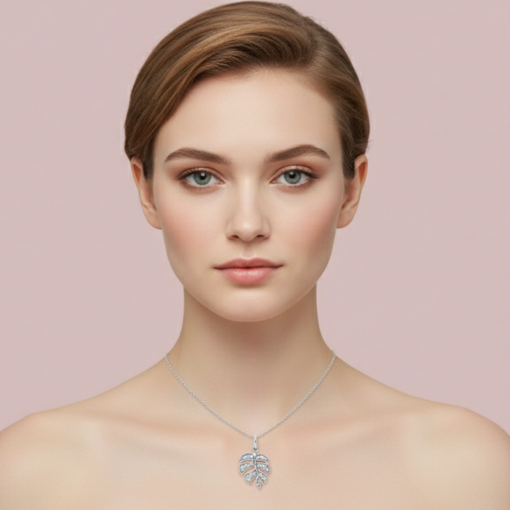 The Monstera Leaf 925 Pure Silver Charm Necklace My Store