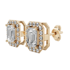Classic Halo Solitaire Emerald Earrings | Velmé