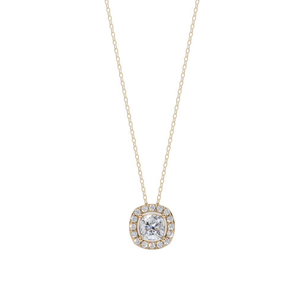 Halo Cushion Pendant Necklace| Velmé
