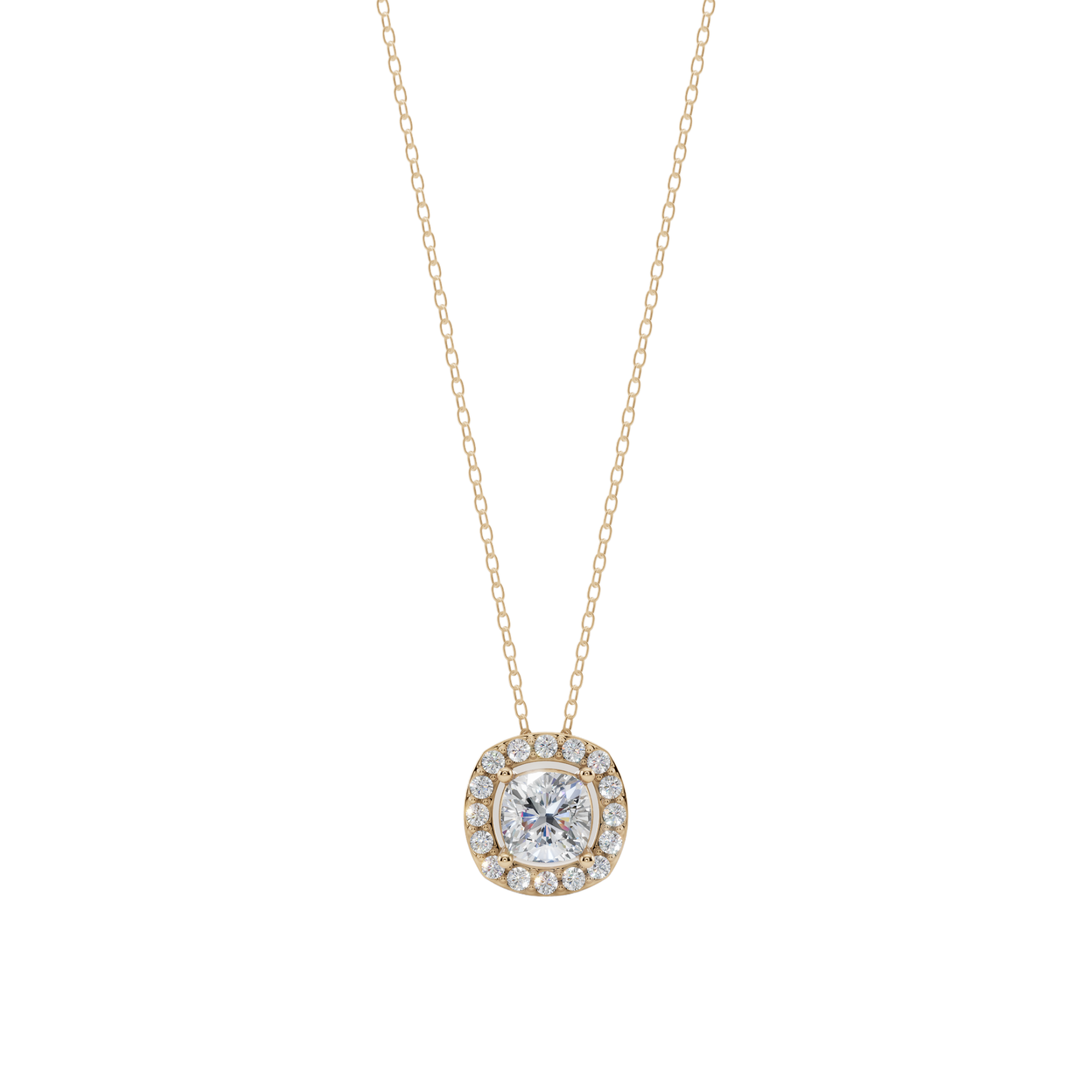 Halo Cushion Pendant Necklace| Velmé