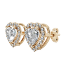 Classic Halo Solitaire Heart Earrings | Velmé