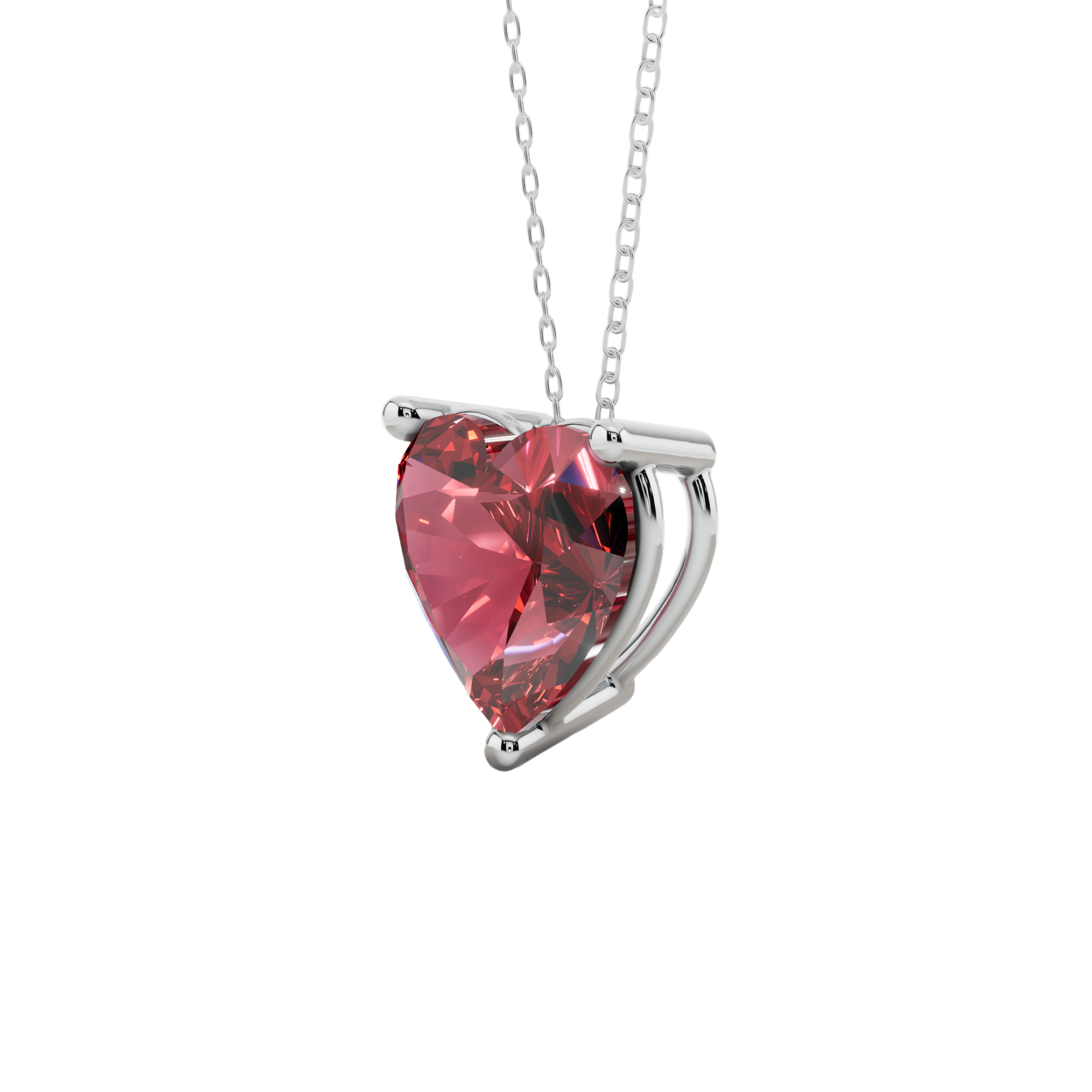 Red Heart Solitaire 925 Silver Necklace | Velmé