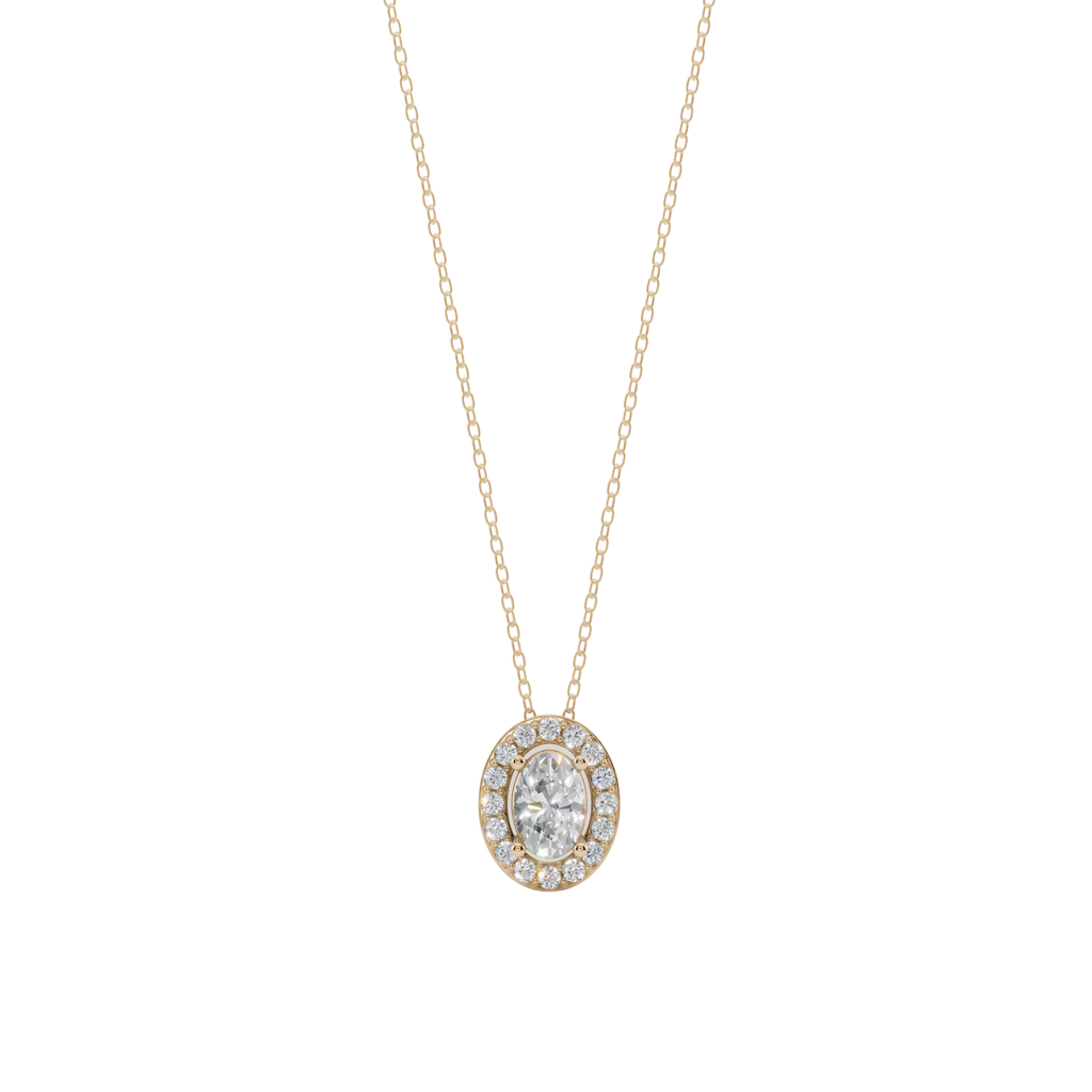 Halo Oval Pendant Necklace  | Velmé