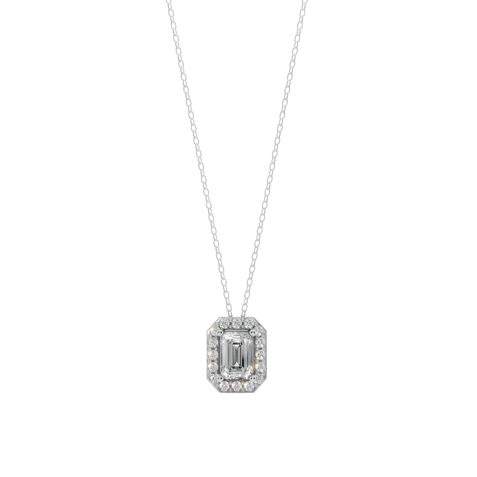 Halo Emerald Pendant Necklace | Velmé
