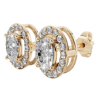 Classic Halo Solitaire Oval Earrings | Velmé