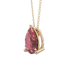 Red Pear Solitaire 925 Silver Necklace | Velmé