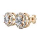 Classic Halo Solitaire Round Earrings | Velmé
