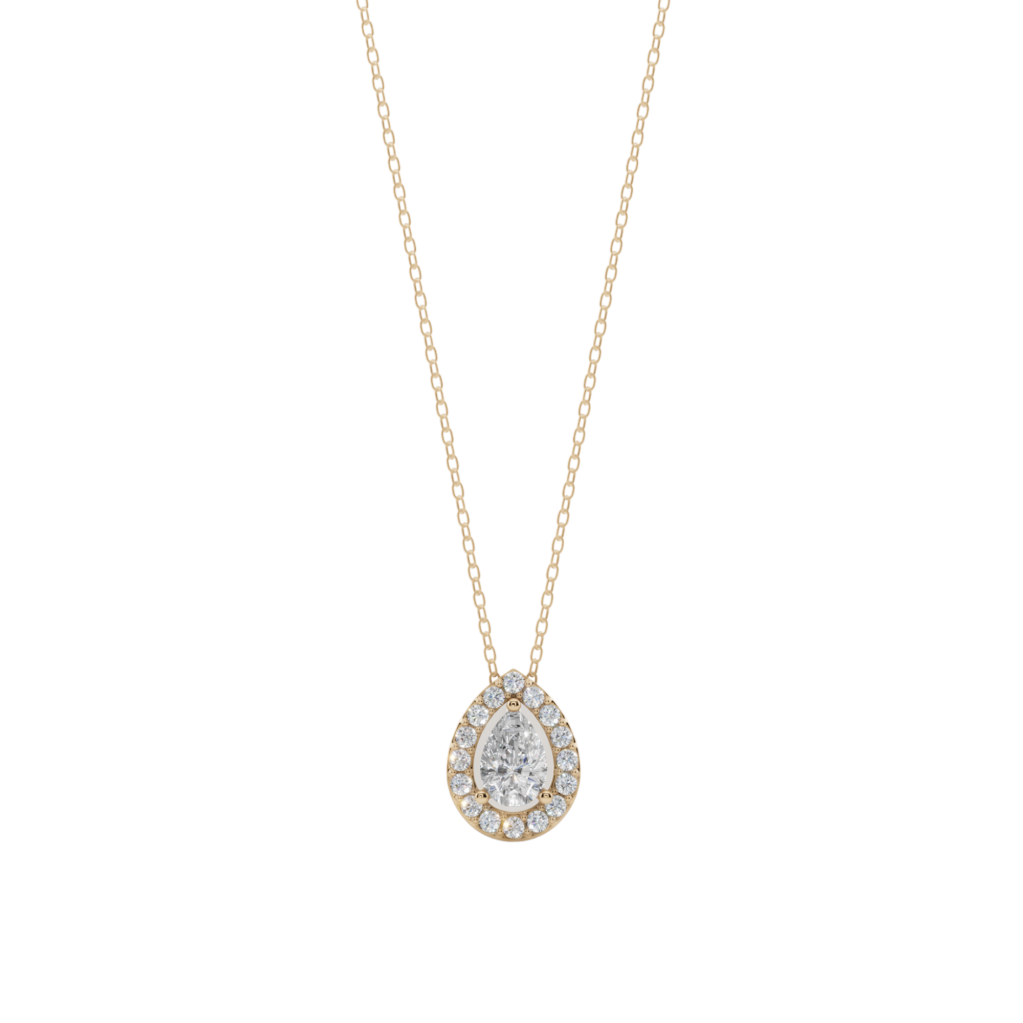 Halo Pear Pendant Necklace| Velmé