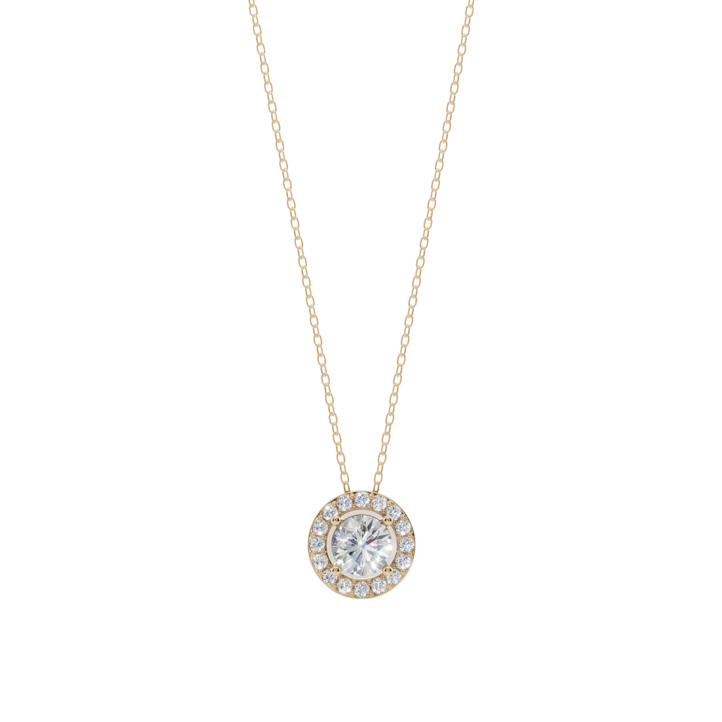 Halo Round Pendant Necklace | Velmé