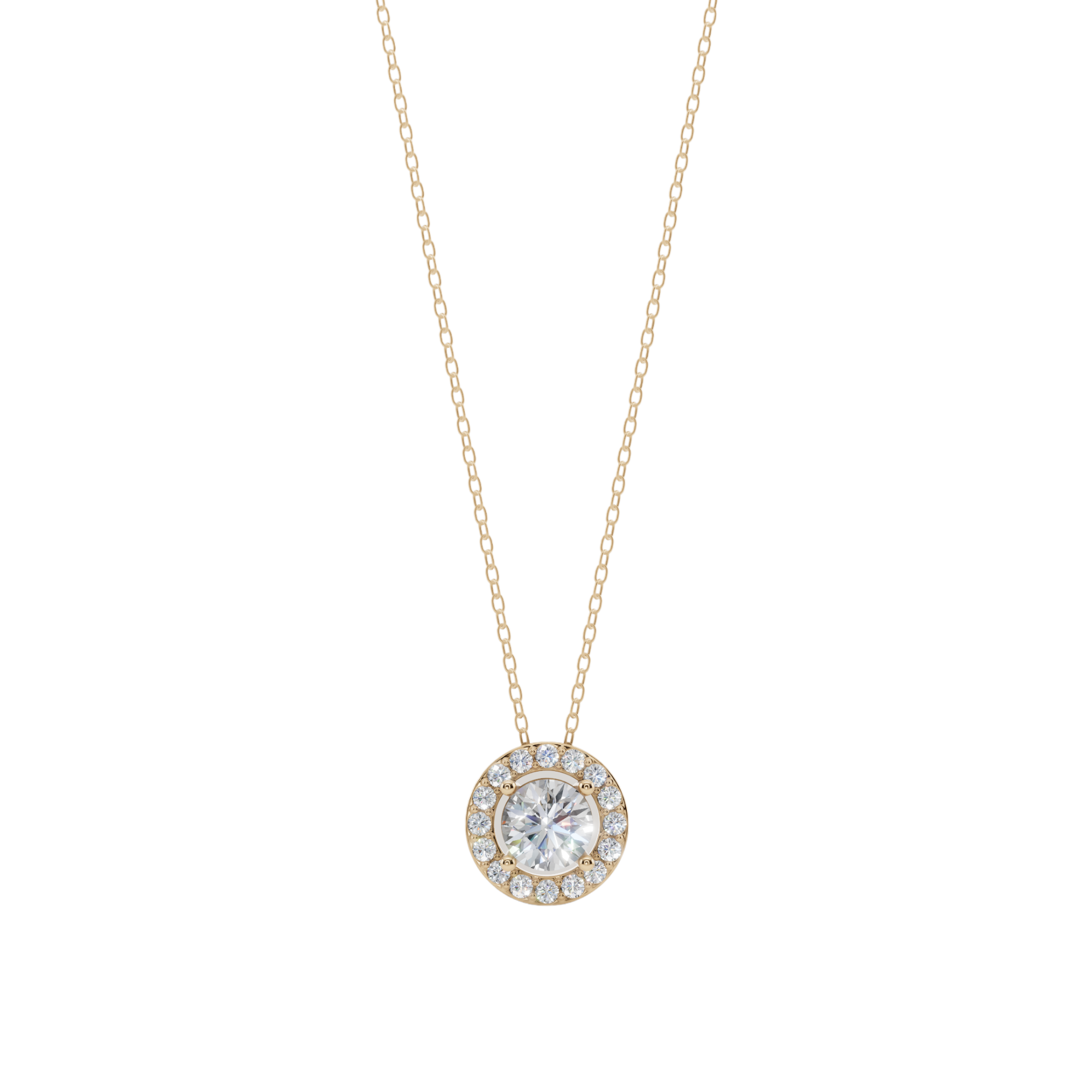 Halo Round Pendant Necklace | Velmé