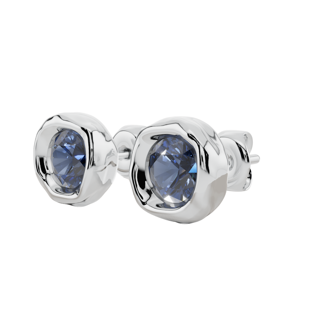 Classic Round Solitaire Fluide Earrings | Velmé