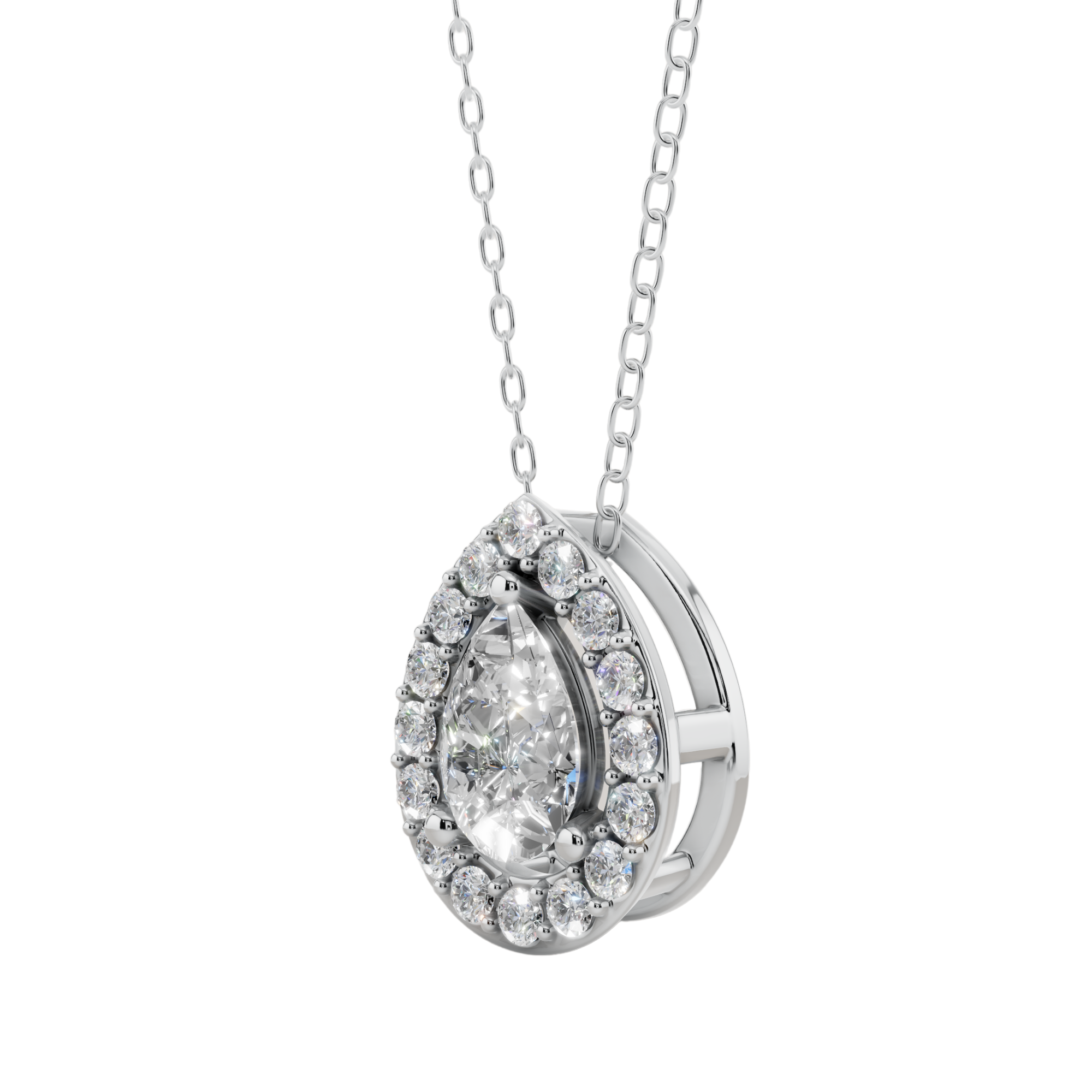 Halo Pear Pendant Necklace| Velmé