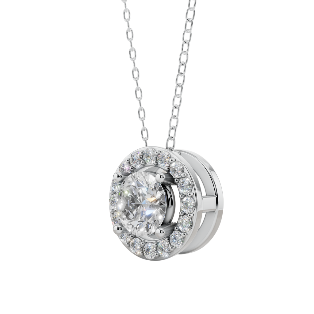 Halo Round Pendant Necklace | Velmé