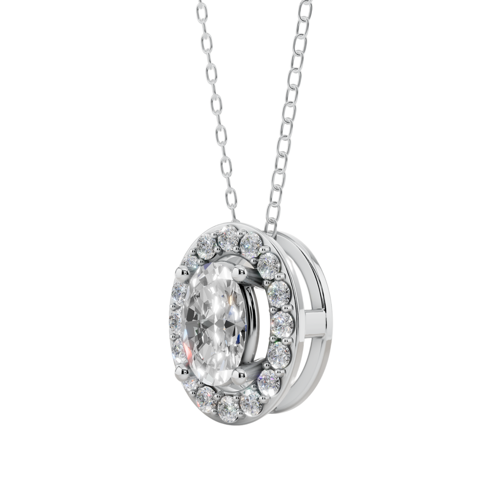 Halo Oval Pendant Necklace  | Velmé