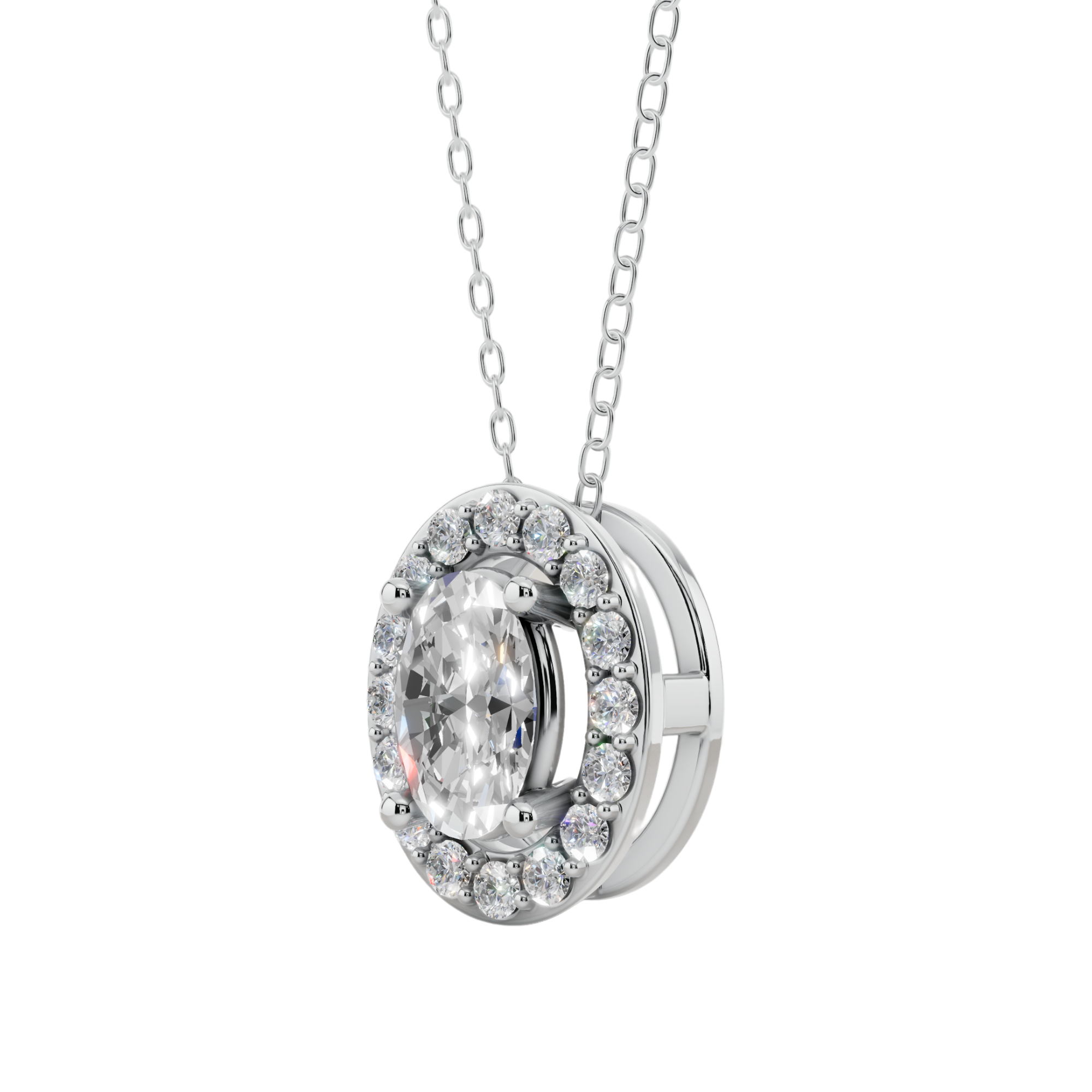 Halo Oval Pendant Necklace  | Velmé