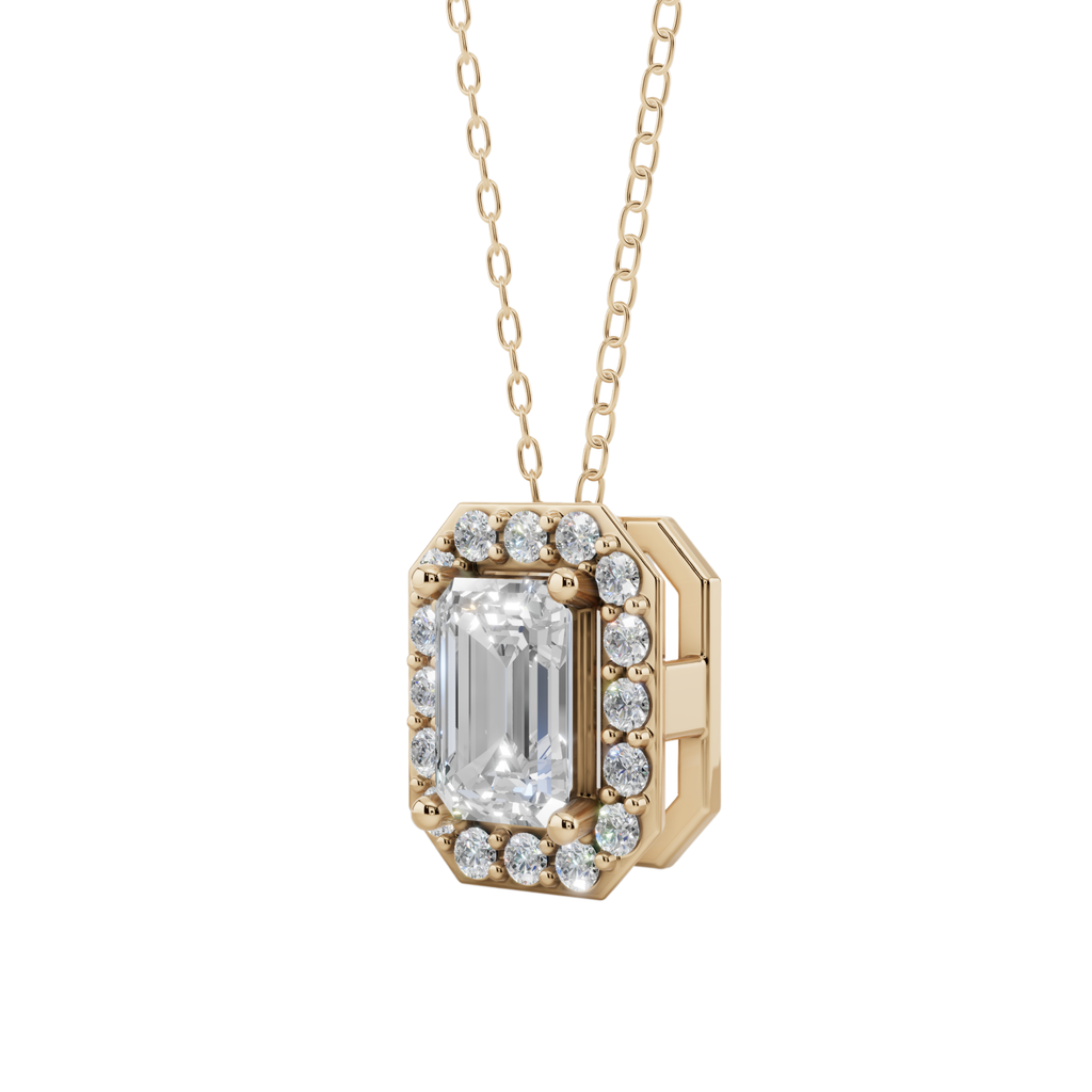 Halo Emerald Pendant Necklace | Velmé
