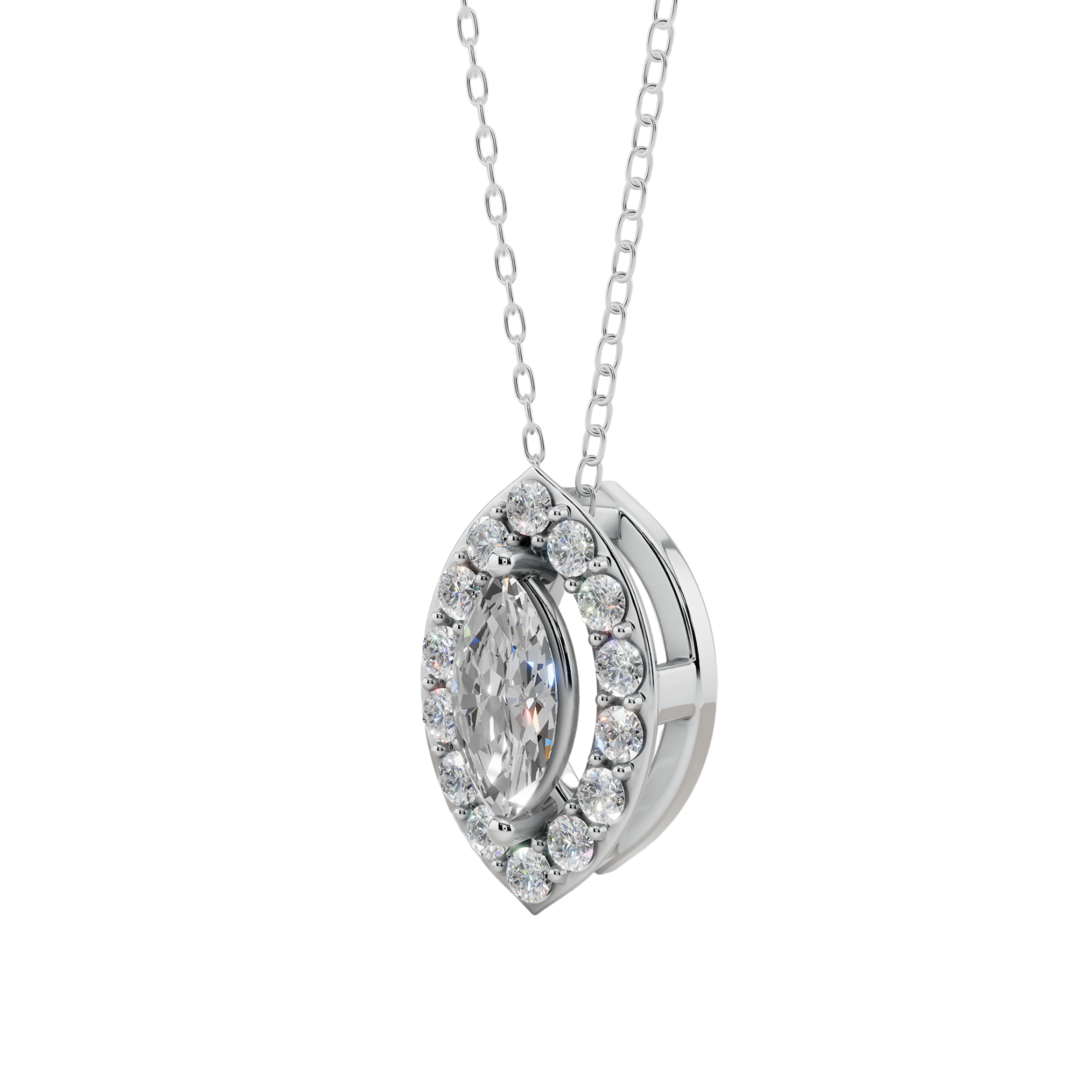 Halo Marquise Pendant Necklace | Velmé