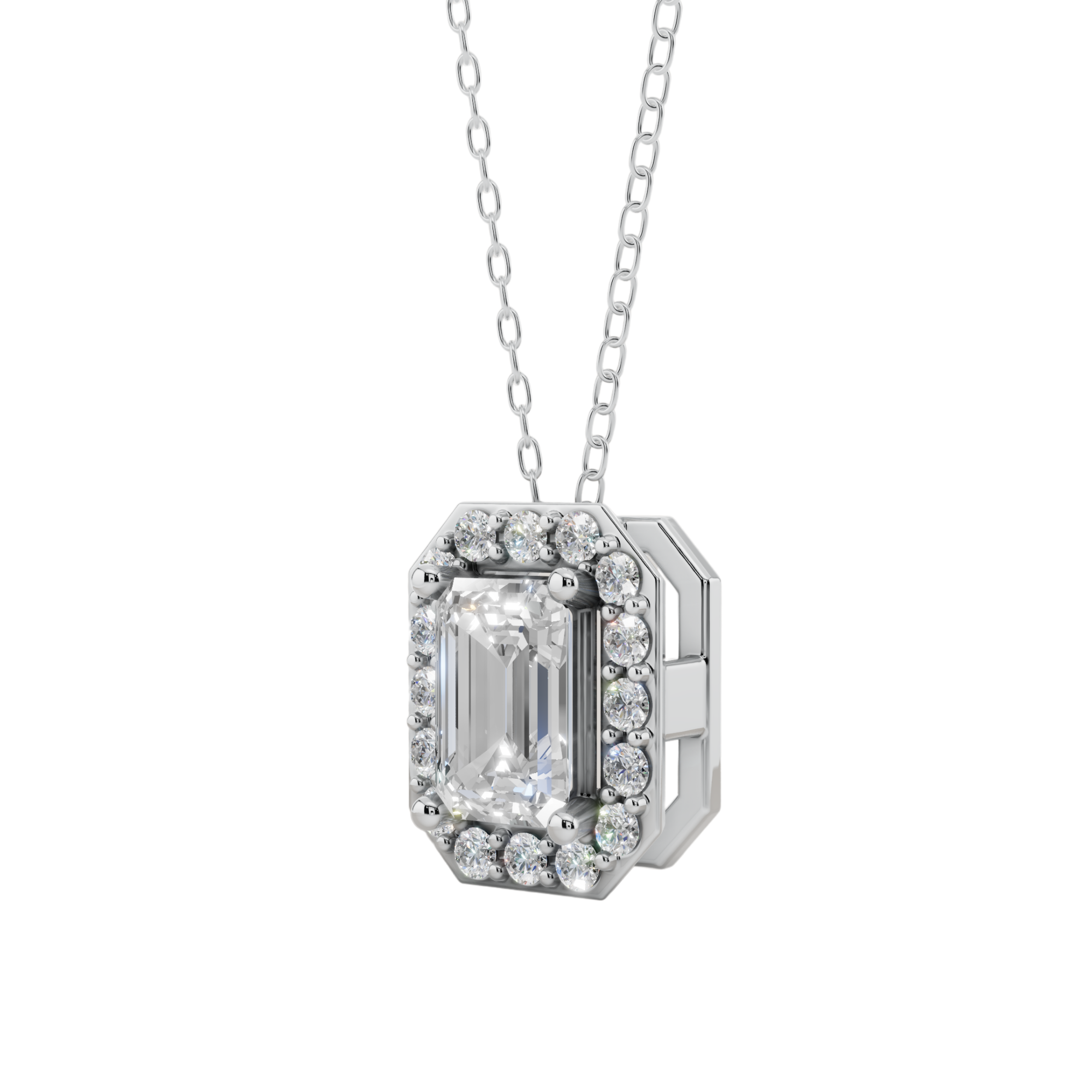 Halo Emerald Pendant Necklace | Velmé