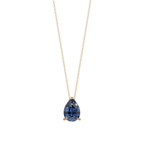 Blue Pear Solitaire 925 Silver Necklace | Velmé