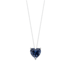 Blue Heart Solitaire 925 Silver Necklace | Velmé