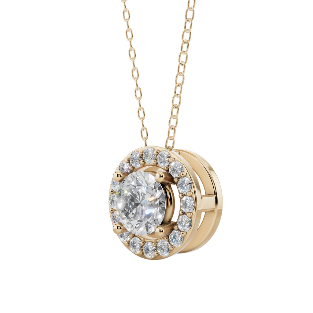 Halo Round Pendant Necklace | Velmé