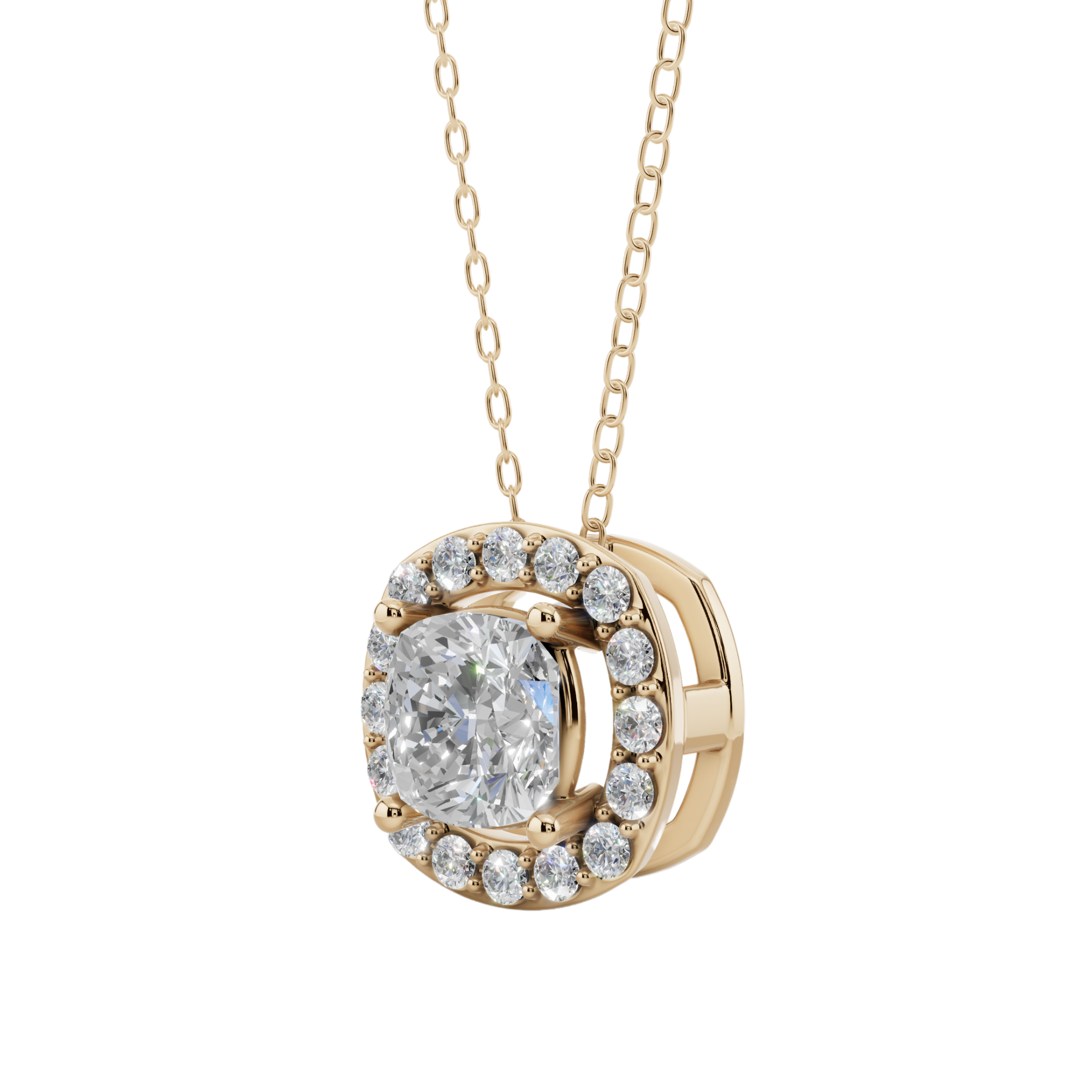 Halo Cushion Pendant Necklace| Velmé