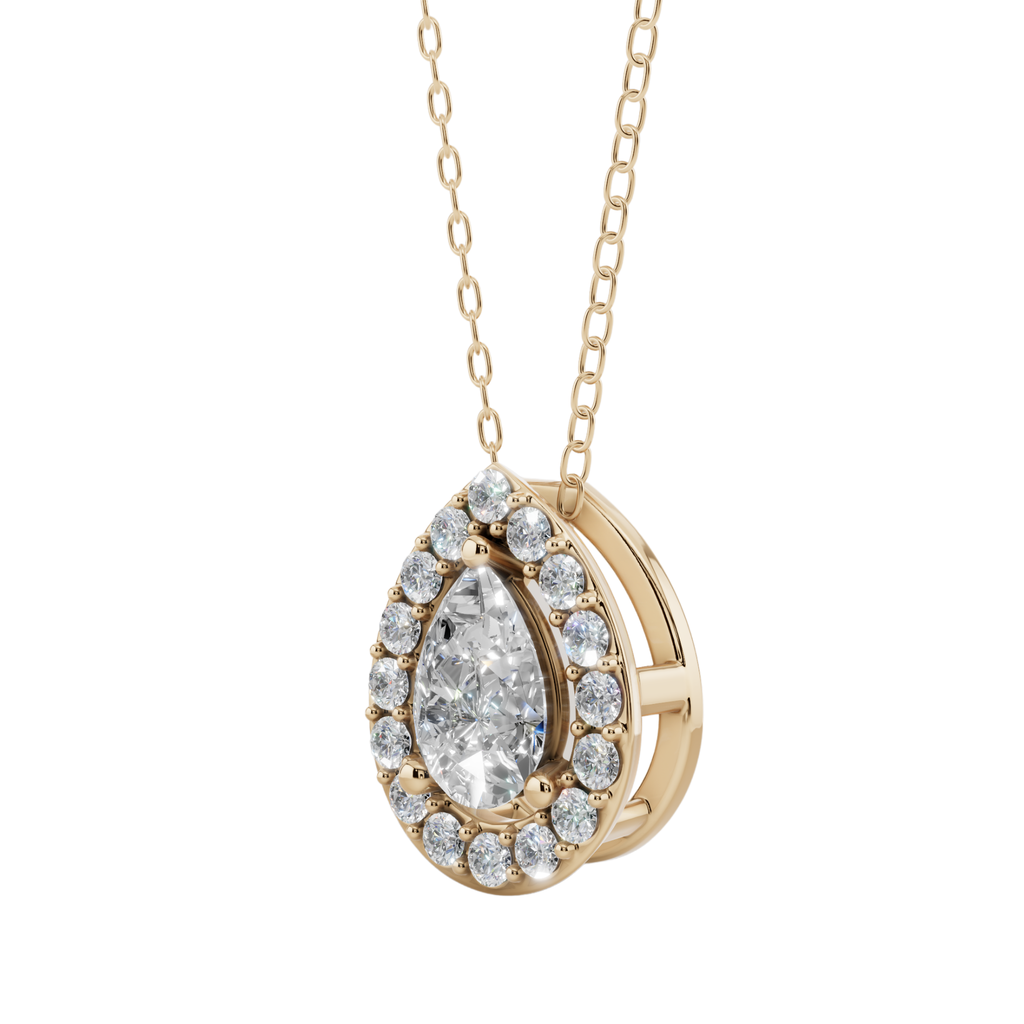 Halo Pear Pendant Necklace| Velmé