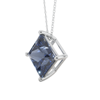 Blue Princess Solitaire 925 Silver Necklace | Velmé