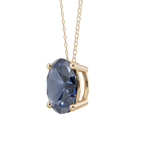 Blue Oval Solitaire 925 Silver Necklace | Velmé