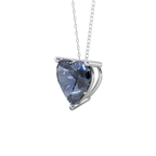 Blue Heart Solitaire 925 Silver Necklace | Velmé