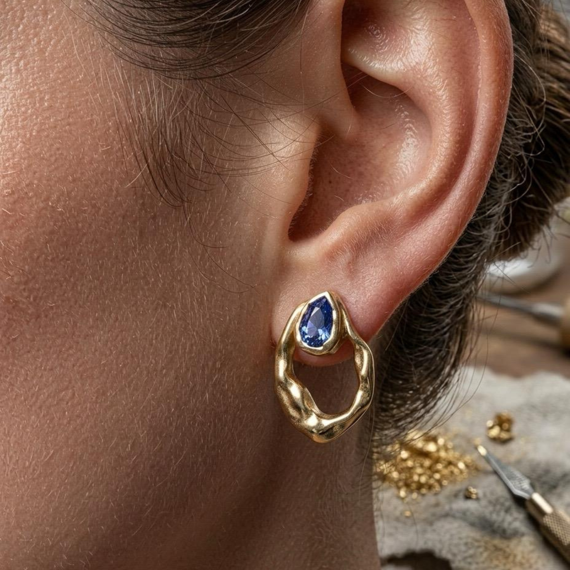 Sapphire Orbit Studs | Fluidé