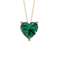 Green Heart Solitaire 925 Silver Necklace | Velmé