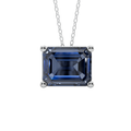 Blue Emerald Solitaire 925 Silver Necklace | Velmé